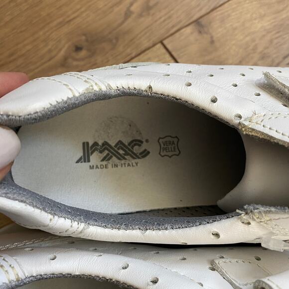 IMAC Made in Italy White Leather Sneakers Double Cross Straps Women’s 10 - Picture 3 of 8